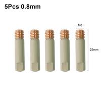5Pcs Coating Protect Welding Contact Tips 0.8/1.0/1.2mm 25mm M6 MIG Nozzle Tip Conductive Copper Welding Tool Parts