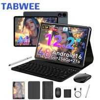 TABWEE T60 Planšetė su Android 16 12GB RAM 256GB ROM Gemini AI 12,2 colio 2,5K ekranas 10000 mAh baterija