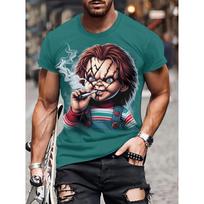 2025 Siaubo filmas Chucky 3D spausdinimo marškinėliai Vyrams Moterims Madingi Laisvalaikio trumpomis rankovėmis marškinėliai Helovino dovanos Viršutiniai drabužiai T marškinėlis Vyriški drabužiai S