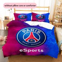 Paris Saint-Germain futbolo klubas Raštas Patalynės antklodės komplektas Namų dekoracija Dovana (1 * antklodės užvalkalas + 2 * pagalvės užvalkalai be šerdies) 135x200cm