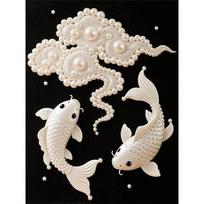 DIY Fancy Carp Pearl Art Painting for Home Wall Decor Pearl Gem Paintings Picture Arts Craft  for Adults/Beginners Gift Idea Home Decor Without Frame 30x40cm
