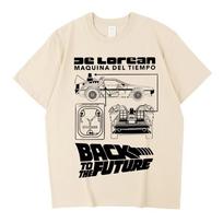 2026 Naujas DeLorean Grįžtu į ateitį Šaunus Aukštos kokybės medvilninis marškinėlis sportui Streetwear Grafinis Unisex Viršutiniai drabužiai marškinėlis S
