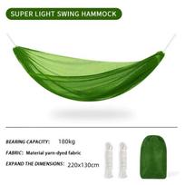 Hiking Outdoor Duyan Ice Silk Hammock 180Kg Camping Foldable Hammock Travel Hammock With Storage Bag armijos žalia spalva