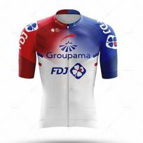 Fdj Komandos Dviratininko Marškinėliai Vyrams, Trumpomis Rankovėmis Rinkinys, 19D Šortai su Petnešėlėmis, Dviračių Drabužiai, Sportinis Marškinėlis, Drabužių Kostiumas, Vasara, 2024 S