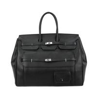 Versatile commuter tote bag men's and women's autumn casual solid color large-capacity leather platinum bag shoulder messenger bag 47x24x35cm juoda