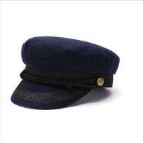 Moterų jūreiviško stiliaus kepurė - Plokščias viršus, Atsitiktinė mada, Didelis dydis, Tinka mažai galvai XS 52-54cm juoda
