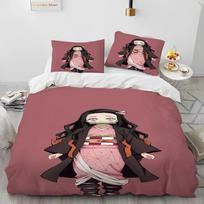 3Pc Anime Bedding Collection Demon Slayer Bedding Collection Printed Duvet Cover Beddingcollection Comfortable Breathable Luxury Linen Cotton Mater 70x133cm 2pcs