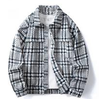Men's 2025 Autumn Plaid Lapel Cardigan Jacket: Trendy, Versatile, and Stylish XL karališkos mėlynos spalvos