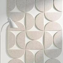 12 vnt./rinkinys Veltinio sienos lipdukas Garso izoliacijos pusapvalis Lipnus sienų skydelis Nuplėškite ir klijuokite Studijai Namų Biurui Dekoruoti 12PCS beige