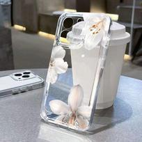 Phone Case for iPhone 11 12 13 14 15 16 17 Pro Max XS X XR 7 8 Plus 16E 17 Air Fashionable And Exquisite White Lily Flower Cover iPhone 12 mini