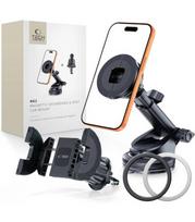 Juodas automobilinis magnetinis telefono laikiklis "Tech-Protect N62 2in1 Universal & Magnetic Dash + Vent"
