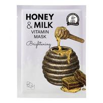 Honey & Milk Vitamin Mask Skaistinančios odą lakštinės veido kaukės 1 vnt.