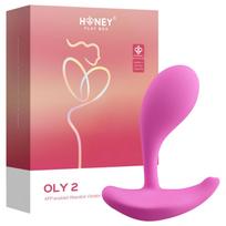 Honey Play Box Oly 2 - programėle valdomas G taško ir klitorio vibratorius (rožinis)