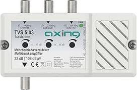 "Axing TVS 5-03" daugiajuostis stiprintuvas 33 dB antenos stiprintuvas Triple Radio TV FM DAB+ DVB-T2