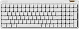 "Flow Lite" 100 klavišų žemo profilio mechaninė klaviatūra, keičiama įkraunama belaidė klaviatūra su 2,4G imtuvu, "Bluetooth" ir kabelio jungtimi, skirta "Windows", "Mac" ir linijiniam jungikliui (baltai balta), JAV išdėstymas