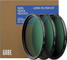 "Gobe" 43 mm neutralaus tankio filtras ND8, ND64, ND1000 - ND filtrų rinkinys
