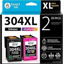 "Smart Ink" atnaujintos rašalo kasetės, skirtos HP 304XL, 304 XL 2, daugiapakopės, juodos ir spalvotos kasetės, didelės talpos kasetės, skirtos "DeskJet" 2620, 2630, 2635, 3700, 3720, 3730, "Envy" 5010, 5010, 5020, 5052, 5055