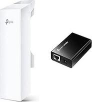 "TP-Link Pharos" serijos CPE510 lauko WLAN prieigos taškas baltos spalvos ir TL-POE150S Gigabit PoE inžektorius (2 10/100/1000Mbps RJ45 prievadai, suderinamas su Allen EEE802.3af-PoE, "Plug and Play"), juodas