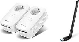 "TP-Link Powerline" adapterio rinkinys TL-PA8030P KIT (1300Mbit/s ir "Archer T3U Plus AC1300" didelio stiprumo USB WLAN adapteris su antenomis (iki 867Mbit/s 5GHz)