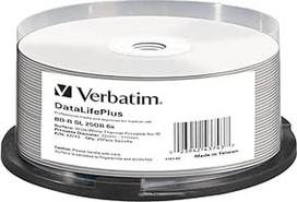 "Verbatim" 43743 25 BD-R "Blu-Ray" tuščių diskų 25GB 6x baltos spalvos terminio spausdinimo paviršius