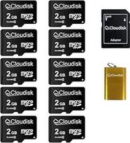 10 "Micro SD" kortelių pakuotė (2GB)