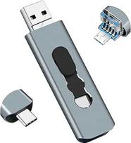 128GB USB atmintinė "3-in-1" išmaniesiems telefonams, "BorlterClamp OTG USB 3.0" atmintinė su 3 USB prievadais (USB-C/mikroUSB/USB-A), skirta kompiuteriams, nešiojamiesiems kompiuteriams, mobiliesiems telefonams, pvz., "Samsung Galaxy" ir kt.
