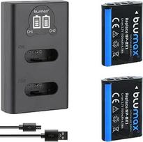 2 x "Blumax" baterija, suderinama su "Sony NP-BX1" [1100 mAh] + plonas dvigubas įkroviklis "Sony ZV-1 II ZV-1" / "Cyber-Shot DSC RX100 II III IV V VI VII - CX647 - WX500
