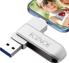 64GB USB atmintinė telefonui "Flash Drive", suderinama su OTG "Android" / "iPad" / "Mac" / kompiuteriu, nereikia jokios programos, kad telefono atmintinėje būtų saugomos nuotraukos ir vaizdo įrašai.