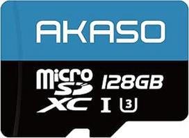 AKASO 128GB U3 MicroSDXC atminties kortelė, suderinama su veiksmo kameromis, išmaniaisiais telefonais, planšetiniais kompiuteriais, vaizdo kameromis ir stebėjimo kameromis
