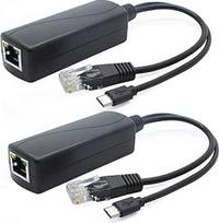 ANVISION AV-PS05-1 5V PoE skirstytuvas, 48V-5V 2,4A adapteris su Micro USB kištuku, suderinamas su IEEE 802.3af, skirtas IP kameroms, planšetiniams kompiuteriams, "Dropcam", "Dropcam", "Raspberry Pi" ir kt., 2 vnt.
