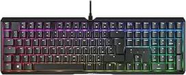 CHERRY XTRFY MX 3.1 mechaninė žaidimų klaviatūra, UK išdėstymas (QWERTY), RGB apšvietimas, aliuminio korpusas, USB-A prievadas, MX2A rudos spalvos jungikliai, juoda