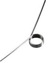 Edelstahl-Torsionsfedern, 5 vnt., vielos skersmuo 1,2 mm, išorinis skersmuo 16 mm, spyruoklinis plienas, mechaninis kampas 180°, 1,2x16 mm-4 apsisukimai - 180°(1,2x16 mm-2 apsisukimai - 240°)