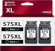 hehua PG-575XL spausdintuvo kasetės suderinamos su "Canon" 575XL PG575 kasetėmis, skirtomis "Canon Pixma TS3550i TS3551i TR4750i TR4751i" kasetėms (2 juodos spalvos)