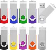 KOOTION 10 USB atmintinių 64GB USB 3.0 atmintinių rinkinys 10 spalvotų duomenų lazdelių rinkinys 10 atmintinių metalinių 64G nykščių USB atmintinių rinkinys 64GB atmintinių lazdelių USB atmintinės įvairiaspalvės