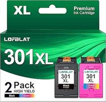 LOFBLAT 2 pakuotės 301XL kasečių, skirtų HP 301 spausdintuvo kasetėms, skirtos HP Deskjet 1000 1050 1510 2050 2510 2540 3050 OfficeJet 2620 2622 Envy 4500 4502 5530 5532