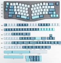 mintcaps klavišų dangteliai 173 klavišų "Cherry Profile Doubleshot Blue Keycap" pilnas rinkinys Individualūs klaviatūros klavišų dangteliai ISO ANSI 60 % 65 % 70 % 75 % 100 % "Cherry MX Gateron Kailh" jungikliai Mechaninės klaviatūros