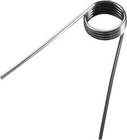 Nerūdijančio plieno sukimo spyruoklė, vielos skersmuo 0,9 mm, išorinis skersmuo 4,5 mm, mechaninės sukimo spyruoklės iš spyruoklinio plieno, (0,9 x 4,5 mm - 4 posūkiai - 45°)
