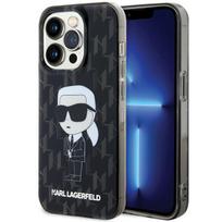 Karl Lagerfeld KLHCP15LHNKMKLK iPhone 15 Pro 6.1" black hard case with Monogram Ikonik design