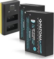 PATONA 2 x platininis akumuliatorius NP-W126s NP-W126 1210 mAh su LCD ekranu Dvigubas įkroviklis (USB-C/Mikro USB) Suderinamas su Fuji Fujifilm X100VI X-M5 X-T20 X-T30 II X-T50 XT100 XPRO3 HS-30EXR HS-50EXR