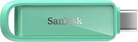 SANDISK telefono diskas su C tipo USB 256GB (išmaniesiems telefonams, planšetiniams kompiuteriams ir kompiuteriams skirtas "Flash" diskas, 150MB/s skaitymo sparta, pakabuko kilpelė kelionėms, 1 metų "RescuePRO Deluxe" programinė įranga) - Seafoam Green