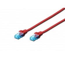 CAT 5e U-UTP | Patch cord | PVC AWG 26/7 | Boots with kink protection, strain relief and latch protection | Red | 0.5 m | Modular RJ45 (8/8) plug