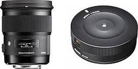 Sigma 50 mm F1.4 DG HSM Art objektyvas (77 mm filtro sriegis), skirtas Nikon objektyvo bajonetui, ir USB dokas, skirtas Nikon objektyvo bajonetui