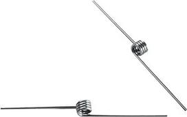 Torsioninės spyruoklės, Torsioninės spyruoklės, vielos skersmuo 1,0 mm, spyruoklinis plienas, Torsioninė spyruoklė 6 mm išorinis skersmuo, ilgis 35 mm, 180 laipsnių spyruoklė