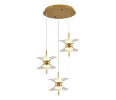 LED liustra ant laido BUTTERFLY 6xLED/5W/230V 3000K auksinė
