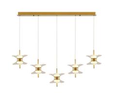 LED liustra ant laido BUTTERFLY 10xLED/5W/230V 3000K auksinė