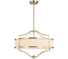 Open Design OR80933 - Pakabinamas šviestuvas ant stiebo STESSO 4xE27/15W/230V skersmuo 55 cm žalvaris/balta