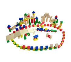 2Kids Toys - Spalvingos medinės kaladėlės, 500 vnt.