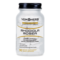 VEMOHERB Rhodiola Rosea (rausvosios rodiolės ekstraktas) - 90 kaps.