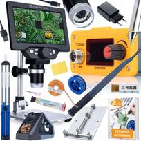 Lituoklio rinkinys Rosfix NanoPro 8w1 – Mikroskopas 1200x LCD 7", T12 Stotis, Pilnas komplektas
