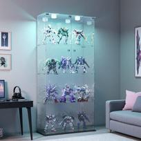Vitrina, su 2 stiklinėmis durelėmis, lietimui jautriu apšvietimu, 163 x 79 x 35 cm, juoda